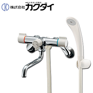 浴室用蛇口[壁][洗い場兼用][シャワーバス付2ハンドル混合水栓][首長170mm][一般地]