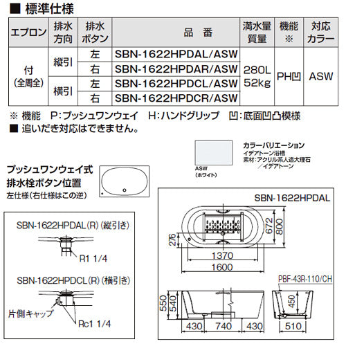 SBN-1622HPD-A-L-ASW 詳細2