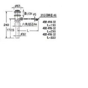 特価ブランド 432-414-32｜カクダイポップアップ排水金具ユニット[海外規格 排水用備品