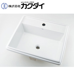 角型手洗器単品 Luju[据置][オーバーフロー付き][1ホール][水栓取付穴径：φ35][1ヶ所]