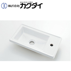 手洗器単品[オーバーカウンター式][角形][水栓取付穴径:φ25][右側1ヶ所][Luju]