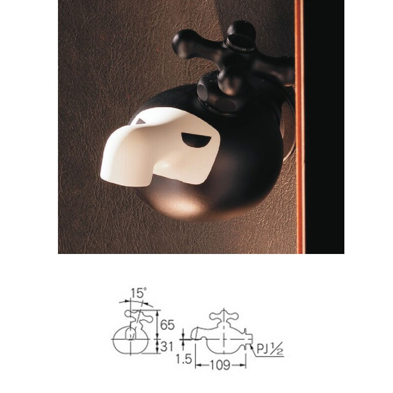 洗面用蛇口 DaReya[壁][単水栓][横水栓][スパウト109mm][誰や！こっち狙うてんのん？][泡沫][一般地]