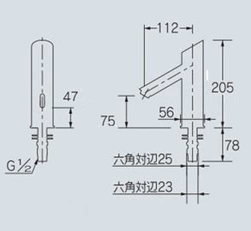 713-370-R｜カクダイ○洗面用蛇口 能シリーズ[台][自動水栓]