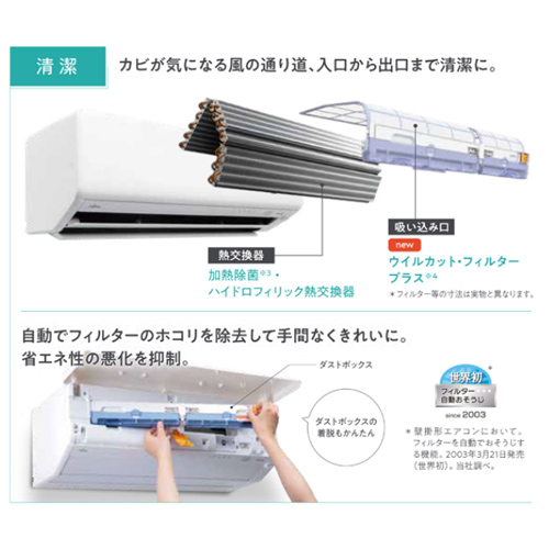 富士通ゼネラルのエアコンAS-R253N-Wをご紹介します 富士通ゼネラル ゴク暖 ノクリア nocria ZNシリーズ ルームエアコン AS
