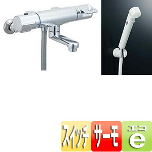 浴室用蛇口 クロマーレ[壁][洗い場専用][サーモスタット付シャワーバス混合水栓][エコフルスイッチシャワー][一般地]