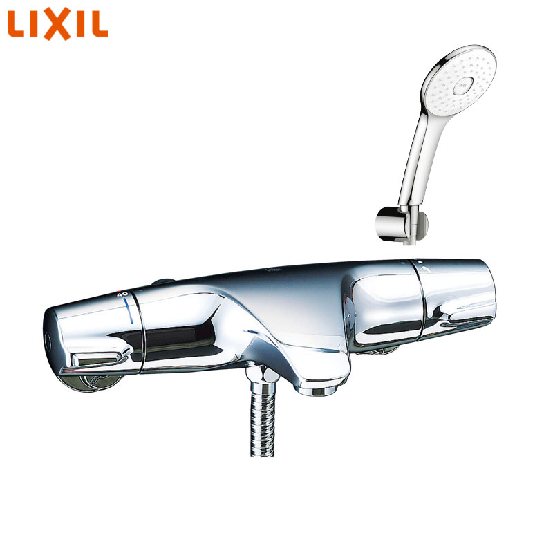 ●浴室用蛇口 ジュエラ[壁][洗い場専用][サーモスタット付シャワーバス混合水栓][エコアクアPlus][めっき][吐水口87mm][寒冷地]