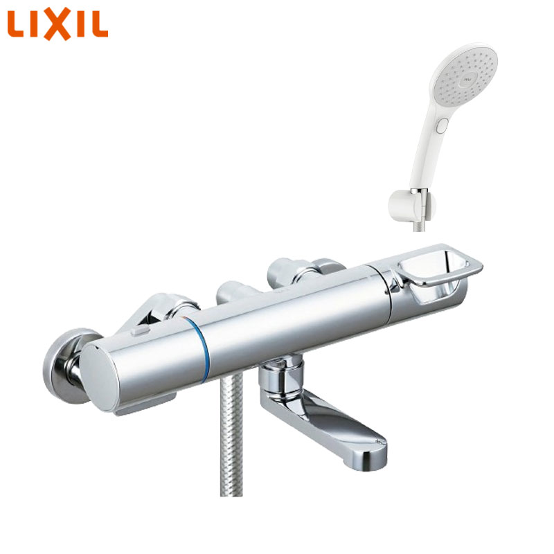 浴室用蛇口 クロマーレS[壁][洗い場専用][サーモスタット付シャワーバス混合水栓][エコアクアPlus][スイッチ付][吐水口90mm][一般地]