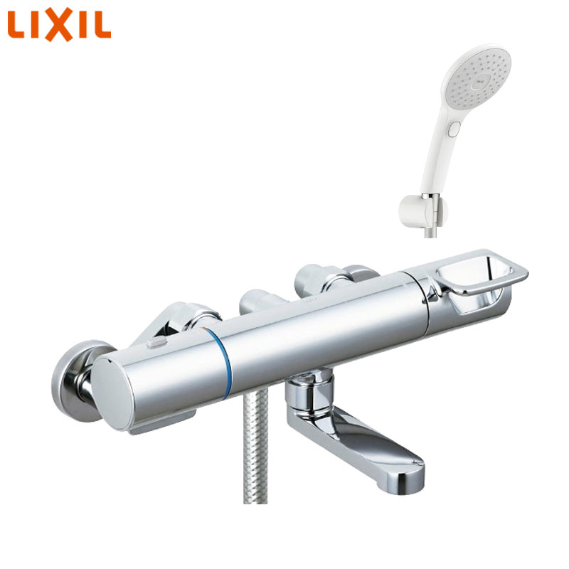 浴室用蛇口 クロマーレS[壁][洗い場専用][サーモスタット付シャワーバス混合水栓][エコアクアPlus][スイッチ付][吐水口90mm][一般地]