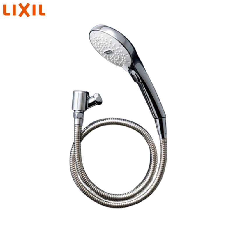 シャワーヘッドセット[取り替え用パーツ][SPA U][スイッチ付][めっき][メタル調シルバーホース][長さ1.6m][接続ネジ:G1/2]