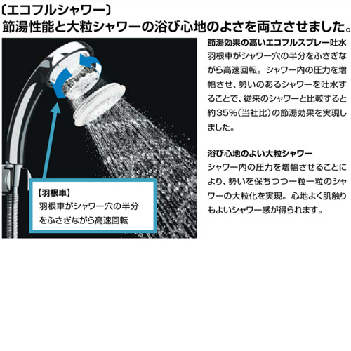 浴室用蛇口 クロマーレS[壁][洗い場専用][サーモスタット付シャワーバス混合水栓][エコフルスプレーシャワー][高温出湯防止機能付][吐水口90mm][一般地]