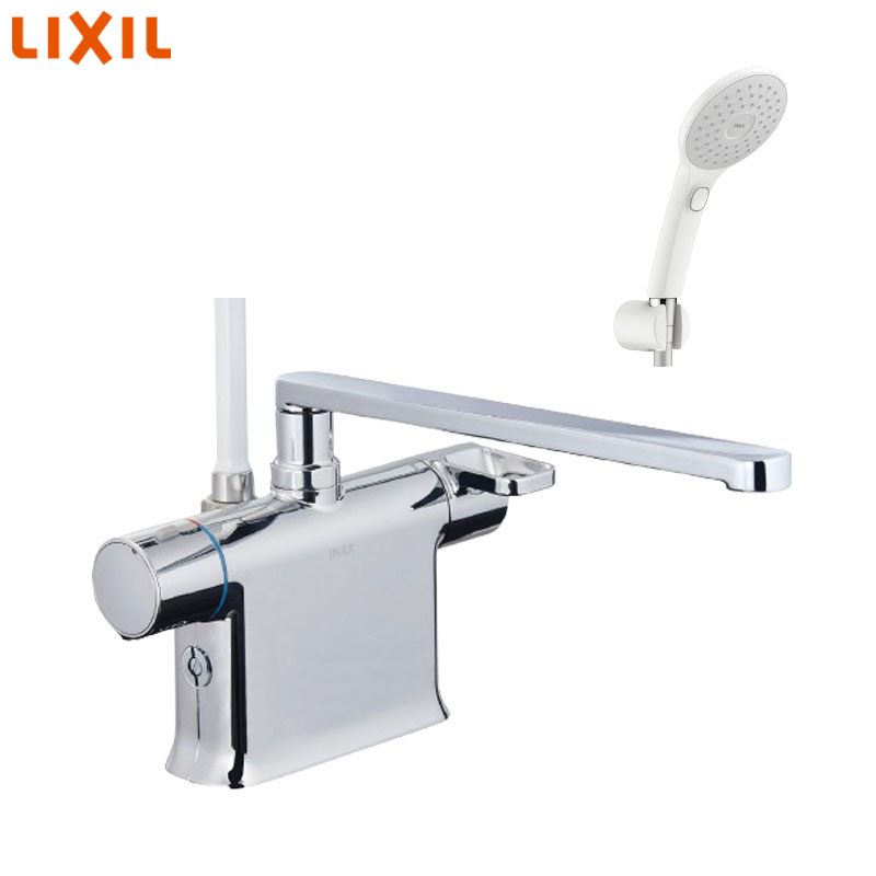 ●浴室用蛇口 クロマーレS[台][デッキタイプ][サーモスタット付シャワーバス混合水栓][エコアクアPlus][スイッチ付][可変ピッチ式][吐水口300mm][一般地]