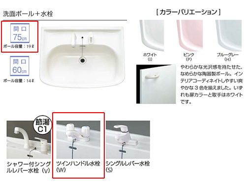 BTSL75TW*JTSI+M-751CHVN｜クリナップ○洗面化粧台セット BTSシリーズ