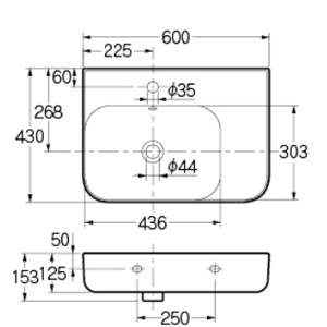 CL-8780AC｜カクダイ壁掛洗面器[Claytan][壁掛専用]