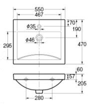 CL-WBFC91025｜カクダイ洗面器単品[壁掛式][角形]