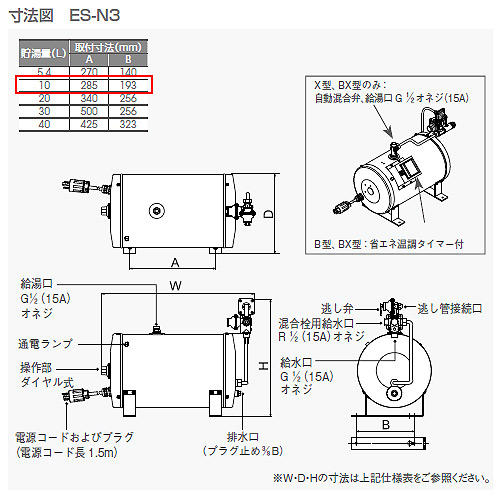 ES-10N3|日本イトミック◇【台数限定】小型電気温水器[洗面所 ES-10N3|日本イトミック◇【台数限定】小型電気温水器[洗面所