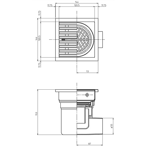 EWB620P｜TOTO浴室排水ユニット[樹脂製グレーチング][非防水層タイプ]