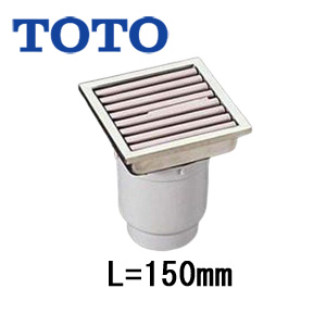 浴室排水ユニット[樹脂製グレーチング][非防水層タイプ][縦引きトラップ][150角タイル用][長さ150タイプ][浴槽部材]