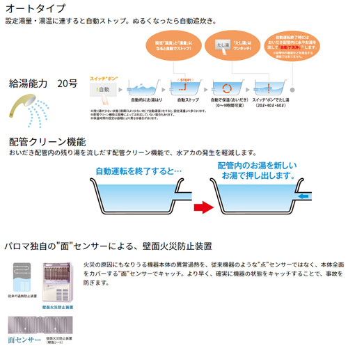 FH-2010AW LPG+MFC-E226V｜パロマ【期間限定】【台数限定】ガスふろ給湯器[浴室・台所リモコンセット][屋外壁掛型]