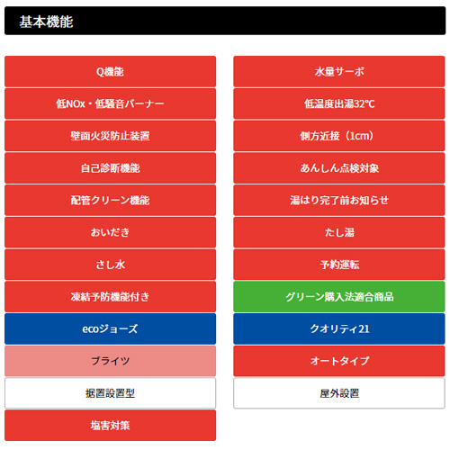 ●ガスふろ給湯器[エコジョーズ][本体のみ][屋外据置型][前面排気][ブライツ][オート][24号][20A][都市ガス]
