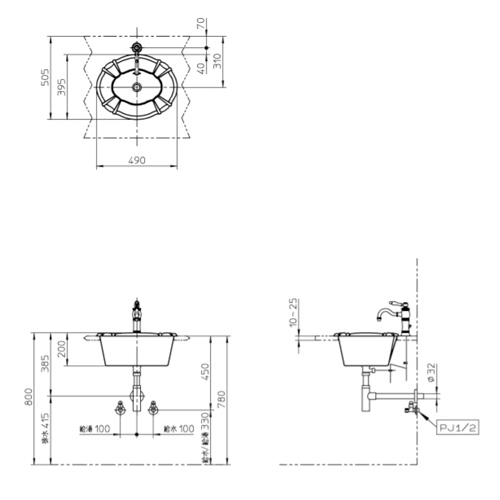 CERA 洗面用蛇口 HR1708-AB-