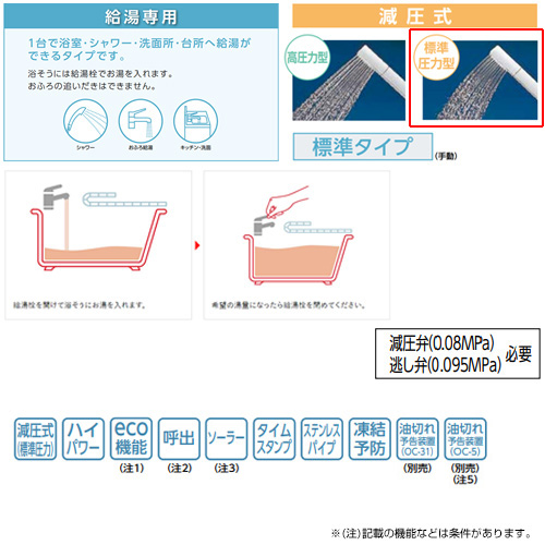 IB-4565E｜CHOFU石油給湯器[本体のみ][給湯専用]