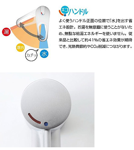 オールインワン浄水栓[ｅモダンタイプ][浄水器内臓シングルレバー混合栓][エコハンドル][きれいサテン][ホース引出式][一般地]