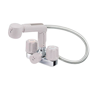 洗面用蛇口 U-MIXシリーズ[台][2バルブスプレー混合水栓][洗髪用][一般地]