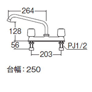 K611-LH-13｜三栄水栓製作所キッチン用蛇口 U-MIXシリーズ[台