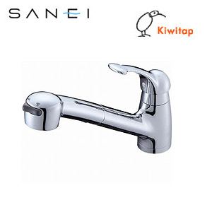 キッチン用蛇口 KIWITAPシリーズ[台][シングルワンホールスプレー混合水栓][クロムメッキ][シャワー引出][一般地]