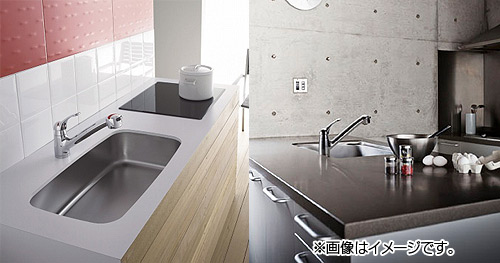 キッチン用蛇口 KIWITAPシリーズ[台][シングルワンホールスプレー混合水栓][クロムメッキ][シャワー引出][一般地]