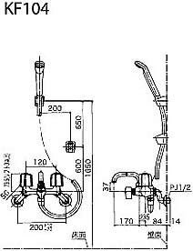 KF104｜KVK浴室用蛇口[壁][浴槽・洗い場兼用]