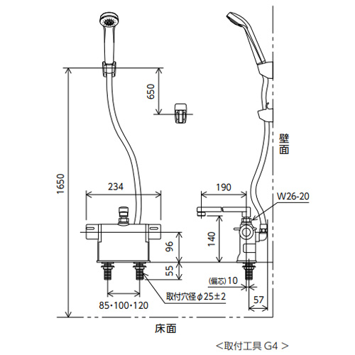 KVK 浴室用蛇口 KF3011ZTS2HS-