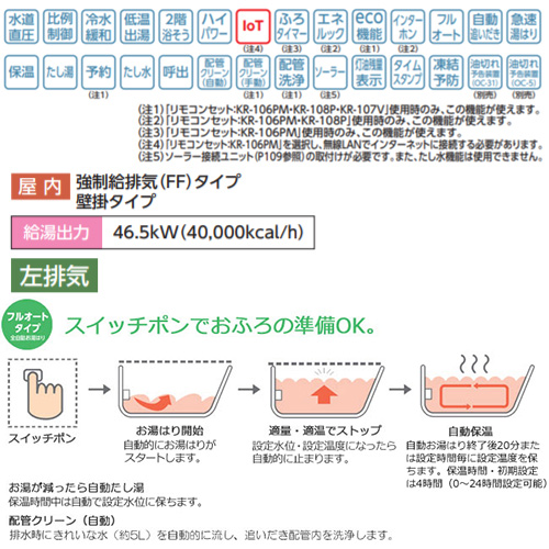 KIB-4770DKXF-L｜CHOFU○石油ふろ給湯器[本体+FF用給排気筒付属][フル