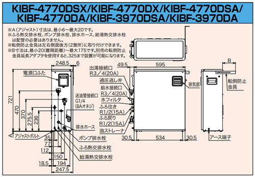 KIBF-3970DA+KR-111V｜CHOFU｜石油ふろ給湯器[浴室・台所