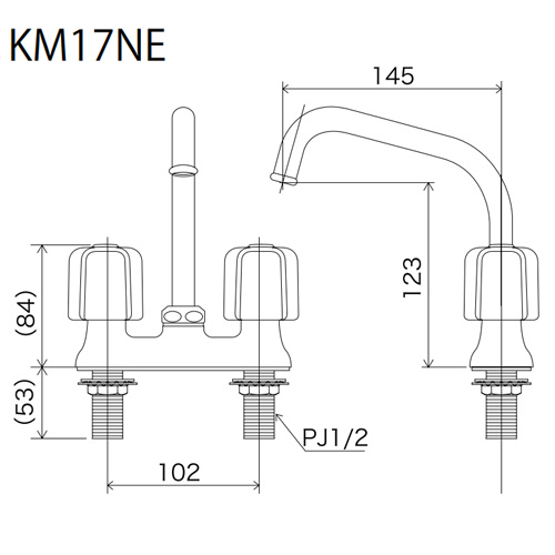 KM17NEZCN｜KVKキッチン用蛇口[台][2ハンドル混合水栓]