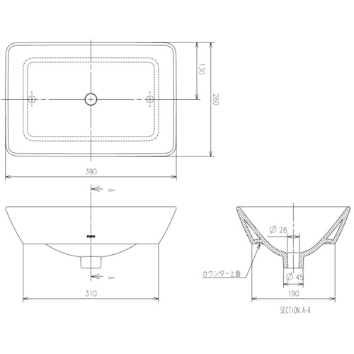 L725-Pset｜TOTOカウンター式手洗器セット[ベッセル式][ベッセル形手洗器]