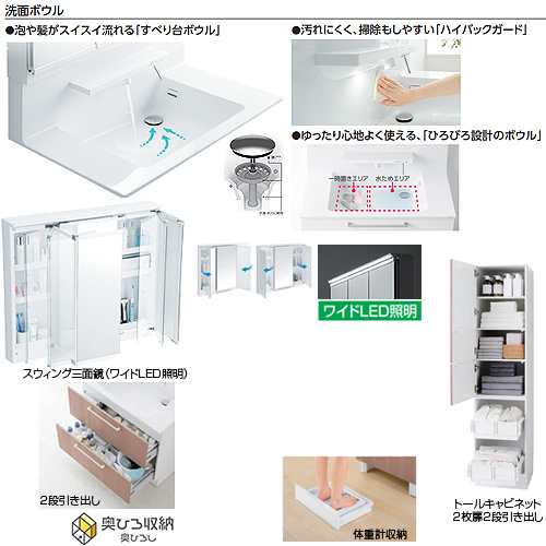 Ldsfa1bcjbn1 Set1 Toto 洗面化粧台セット オクターブ 間口1650mm 高さ2300mm