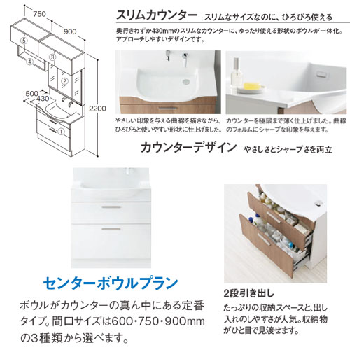 Ldsfl090bcrgn1 Set1 Toto 洗面化粧台セット オクターブスリム 間口1650mm 高さ20mm