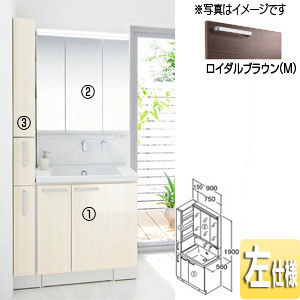 LDSWB075BJJEN1-set1-M-L｜TOTO○洗面化粧台セット サクア[間口900mm