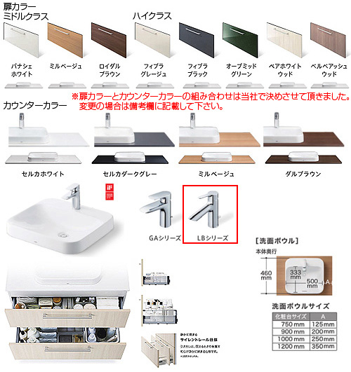 LDSZA090ACGBA1W+LMZA060G2MLC1G｜TOTO○洗面化粧台セット ドレーナ