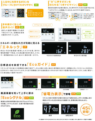 MBC-220VC(A)｜リンナイリモコンセット 220シリーズ[浴室・台所