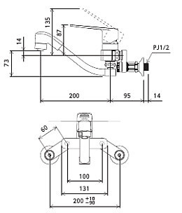 MSK110KERJFT｜KVKキッチン用蛇口[壁][シングルレバー混合水栓]