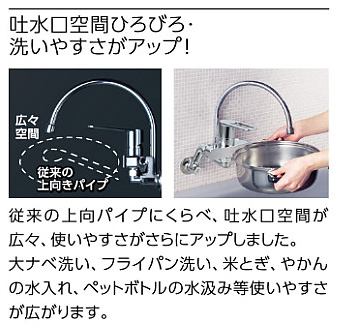 MSK110KZRGT｜KVKキッチン用蛇口[壁][シングルレバー混合水栓]