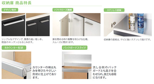 両面扉収納庫[コンロ組込用][ホワイト]