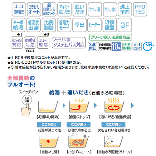 OTQ-CG4705AWFF BL+RC-J124E-T|ノーリツ石油ふろ給湯器[浴室 OTQ-CG4705AWFF BL+RC-J124E-T|ノーリツ石油ふろ給湯器[浴室
