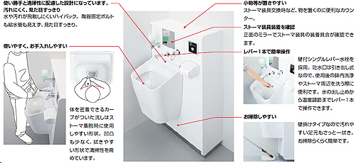 PTOM-A210TRW/SSN｜LIXIL○オストメイトパック[電気温水器付][ロータンク]