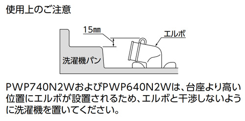 PWSP64H2W｜TOTO洗濯機パン[640サイズ][横引きトラップセット]