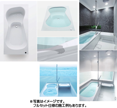 ●浴槽 ハーフバス08[基本セット][タイプ8][1坪][1600×1600][ワンプッシュ排水栓式][ドアなし(開口)]
