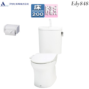 組み合わせトイレセット エディ848+サンウォッシュ[床:排水芯200mm][手洗い有り][紙巻器付][袖付きタイプ][ラブリーホワイト]