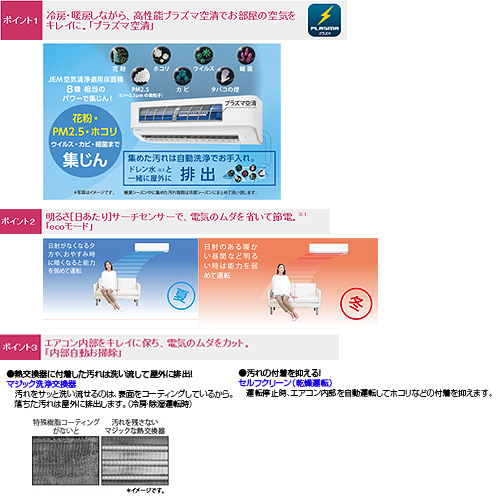 RAS-225SP-W+RAS-225SAP｜TOSHIBAルームエアコン[SPシリーズ][100V]